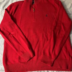 Ralph Lauren Red 1/2 zip Sweater